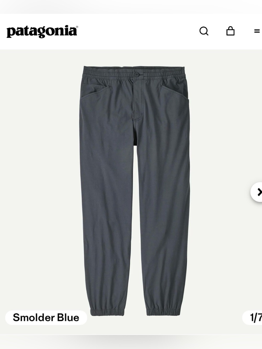 Patagonia Men’s Smolder Blue Elastic Waist Nomader Joggers Size S $135
